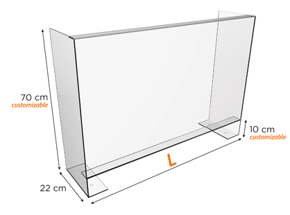 Divisor pantalla de acrílico autoportante modelo Austral